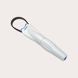 The Zyliss StrongBoy 2 Jar Opener is a white handheld jar opener with a black loop handle, blue accents, and an adjustable grip for easy use, displayed against a plain light background.