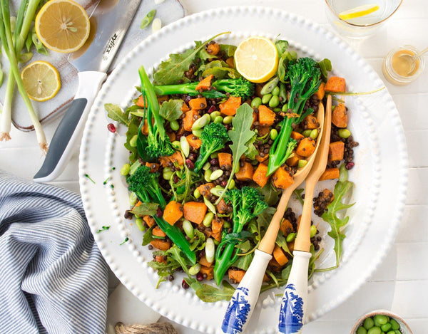 Autumnal veggie-protein-punch salad with mustard dressing Zyliss UK