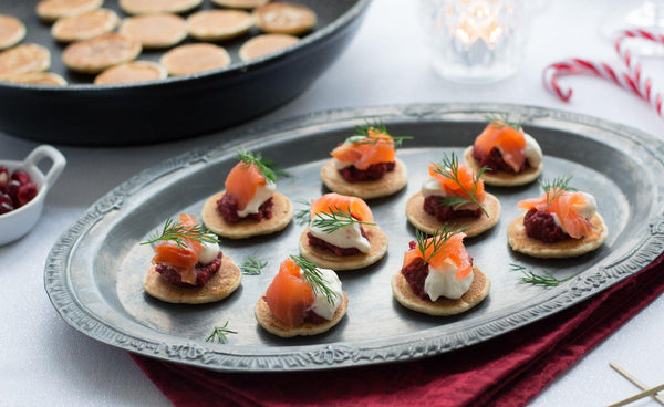 Blinis with Horseradish, Beetroot and Smoked Trout - Zyliss UK