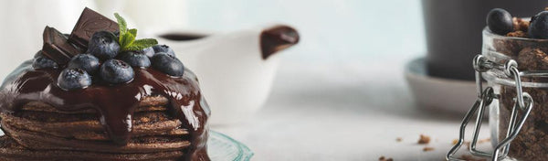 Chocolate Pancakes with Chocolate Sauce and Blueberries Zyliss UK