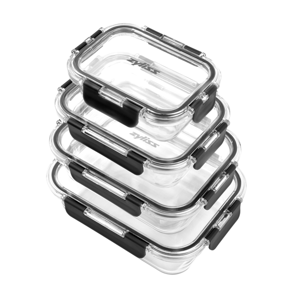 4 Piece glass container set